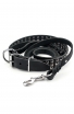 Leather Dog Collar Decorated with Pyramids and Braided Leather Leash with Stainless Steel Snap-hook