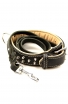 Set of Nappa Padded Collar with Silver-like Spikes and Braided Leather Leash with Stainless Steel Snap-hook