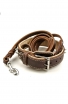 Set of Nappa Padded Collar with Silver-like Spikes and Braided Leather Leash with Stainless Steel Snap-hook