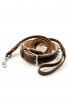 Set of Nappa Padded Collar with Silver-like Spikes and Braided Leather Leash with Stainless Steel Snap-hook