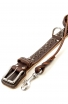 Set of Nappa Padded Collar with Silver-like Spikes and Braided Leather Leash with Stainless Steel Snap-hook