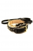 Spiked Leather Dog Collar and Braided Leash Set