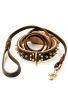 Spiked Leather Dog Collar and Braided Leash Set