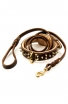 Spiked Leather Dog Collar and Braided Leash Set