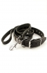 Elegant 1 1/2 inch Wide Leather Collar and Braided Leash with Stainless Steel Snap-hook. Save Money!