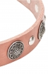 Leather Studded Dog Collar Decorated with Round Like-silver Plates with Antique Ornament Catalog   Products