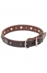 Fancy Design Leather Dog Collar with Nickel Pyramids