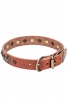 Fancy Design Leather Dog Collar with Nickel Pyramids