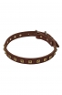 Studded Leather Boxer Collar with 1 Row Brass Pyramids