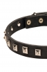 Handcrafted Leather Pitbull Collar with a Row of Gorgeous Studs