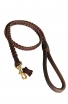 Braided Leather Dog Leash with Round Handle