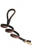 Braided Leather Dog Leash with Round Handle
