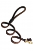 Braided Leather Dog Leash with Round Handle