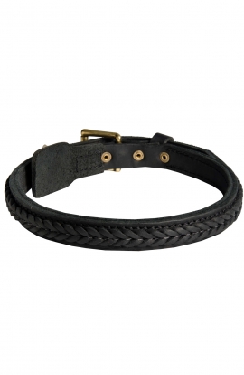 Braided Leather German Shepherd Collar