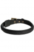 2 Ply Leather Dog Collar with Braided Design for Great Dane