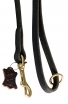 Stitched Leather Dog Leash with O-ring on the Handle