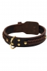 2 ply Leather German Shepherd Collar with Braids