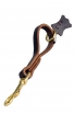 Classic Stitched Short Dog Leash with O-Ring on the Handle