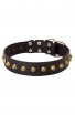 Doberman Collar with Old Brass Pyramids for Fashionable Walking