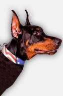 Doberman Handpainted Leather Collar - American Pride