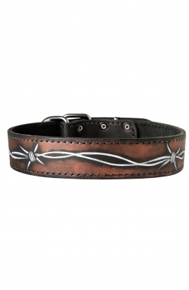 Pitbull Collar with Barbed Wire Painting