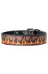 Hand Painted Leather German Shepherd Collar with Red Flame