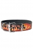 Hand Painted Leather German Shepherd Collar with Red Flame