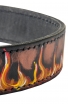 Hand Painted Leather German Shepherd Collar with Red Flame