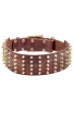 3 inch Extra Wide Leather Siberian Husky Collar with Gold Spikes