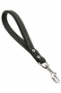 Short Dog Lead with Black Nappa Padded Handle and Stainless Steel Snap Hook