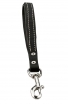 Short Dog Lead with Black Nappa Padded Handle and Stainless Steel Snap Hook