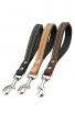 Short Dog Lead with Black Nappa Padded Handle and Stainless Steel Snap Hook