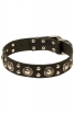 Cool Dog Collar with with Riveted Decorations “Silver Knights”