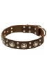 Cool Dog Collar with with Riveted Decorations “Silver Knights”