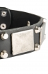 Leather Dobeman Collar with Old Nickel Plated Decor