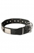 Leather Dobeman Collar with Old Nickel Plated Decor