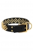 Decorative Fully Spiked Leather Collar with Brass Spikes