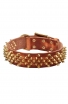 Decorative Fully Spiked Leather Collar with Brass Spikes