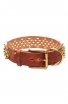 Decorative Fully Spiked Leather Collar with Brass Spikes