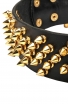 Decorative Fully Spiked Leather Collar with Brass Spikes