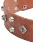 Studded Dog Collar with Nickel Studs and Silver-like Pyramids