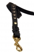 Decorated Leather Dog Leash with Studs and Braids