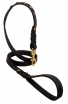 Decorated Leather Dog Leash with Studs and Braids