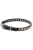 Designer Leather Dog Collar "Iron Snake" with 1 Row Nickel Studs