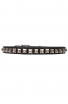 Designer Leather Dog Collar "Iron Snake" with 1 Row Nickel Studs