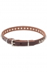 Designer Leather Dog Collar "Iron Snake" with 1 Row Nickel Studs