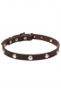 Extra Soft Leather Dog Collar with 1 Row Nickel Studs