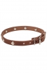 Extra Soft Leather Dog Collar with 1 Row Nickel Studs