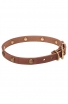 Extra Soft Narrow Leather Dog Collar with 1 Row Brass Studs