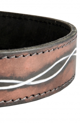 Hand Painted Leather Collar for Dog  “Barbed Wire”